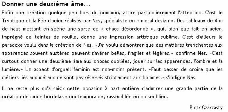 12-Aqui.fr-23 nov. 08-Bordeaux et Mode, un je t'aime, moi non plus-Salon Mod'Arts 2008