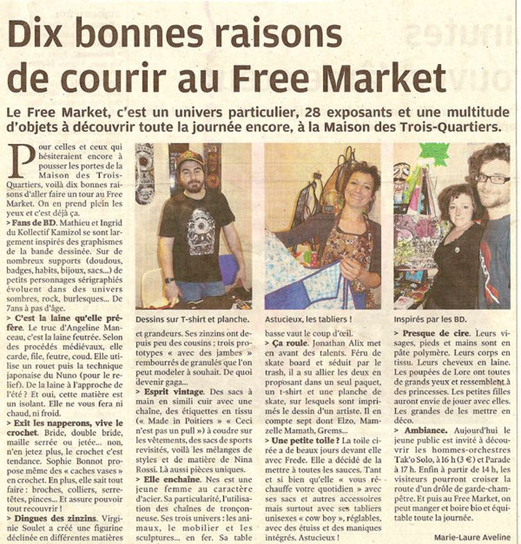 30- Free market-La Nouvelle République-Poitiers- 04/2010